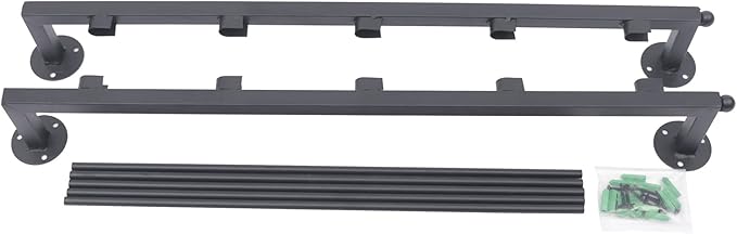 5-Tier Wall Mounted Scarf Display Rack, 23.6 x 29.5in Metal Scarf Holder, Commercial Hijab Organizer Stand, Space Saving for Retail Stores, Boutiques, Home (Black)