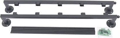 5-Tier Wall Mounted Scarf Display Rack, 23.6 x 29.5in Metal Scarf Holder, Commercial Hijab Organizer Stand, Space Saving for Retail Stores, Boutiques, Home (Black)