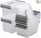 Pekky 3.5 Quart Clear Plastic Bins, Plastic Small Handle Storage Box, 6 Packs(Gray)