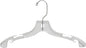 Clear Plastic Junior Top Hanger, (Box of 25) Small 14 inch Space Saving Teen Shirt Hangers with Notches and 360 Degree Chrome Swivel Hook