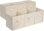 Amazon Basics Collapsible Fabric Storage Cube Bins Organizer with Handles for Organization and Organizing Solution, 13"x13"x13", Beige, 6-Pack