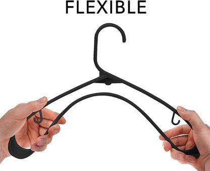 Sharpty Plastic Hangers Clothes Hangers for Clothing, Closet, Coats & Shirts - Durable & Space Saving - for Everyday Standard Use, Room Essentials & Basics - 20 Pack - Black