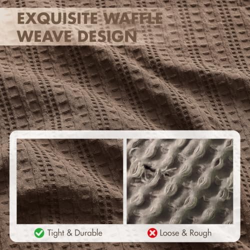 Decorative Waffle Euro Sham Pillow Covers 26x26 Brown 2 Pack - Image 5