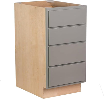 Quicklock RTA (Ready-to-Assemble) | Base Kitchen Cabinets - Shaker Style | Made in America (Magnetic Gray, 24" Wx34.5 Hx24 D 4 Drawer)