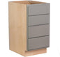 Quicklock RTA (Ready-to-Assemble) | Base Kitchen Cabinets - Shaker Style | Made in America (Magnetic Gray, 24" Wx34.5 Hx24 D 4 Drawer)