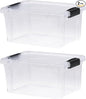 Superio Storage Bins with Lids- 2 Pack, 6.6 Qt Clear Boxes for Organizing, Stackable Plastic Containers- BPA Free, Non-Toxic, Odor Free, Organizer for Home, Office, Dorm