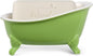6.1" Vintage Ceramic Mini Decorative Clawfoot Bathtub Bar Soap Dish, Kitchen Sponge Holder and Shower Tray for Bathroom, 1 Pack (Lime)