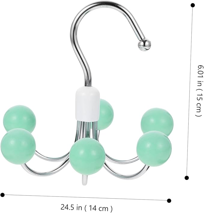 Cabilock 360° Swivel Belt Hanger Closet Organizer - Multi-Functional Rotating Hook for Clothes, Bags, Scarves, and Accessories - Light Green