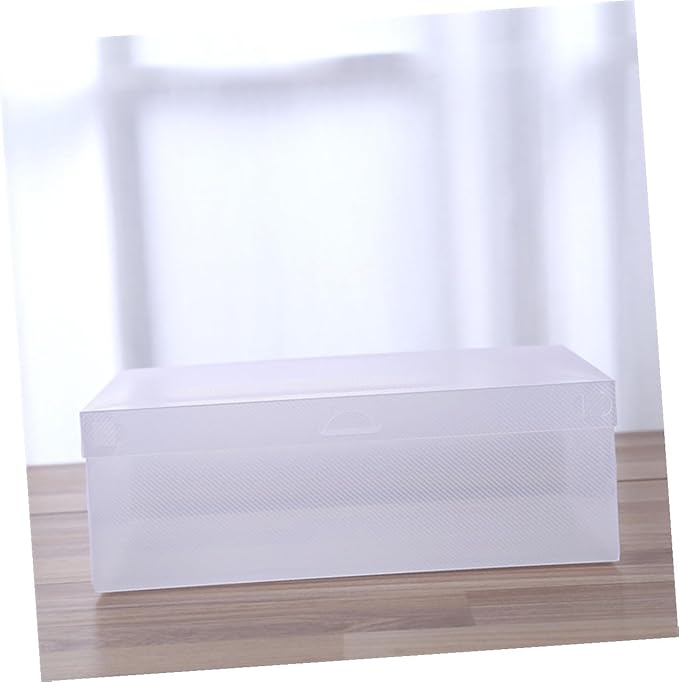 Ciieeo 6pcs Large Shoe Storage Boxes 33x20x12cm Plastic Shoe Containers with Flip-top Lid White Dustproof Organizers for Home Closet Storage