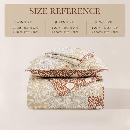 Twin Quilt Set-2 Pieces Soft Twin Bedspread Floral Patchwork Quilt - Image 6