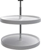 Rev-A-Shelf 2 Tier Full-Circle Lazy Susan for Corner Base Cabinets Plastic 28" Double Shelf Swivel Kitchen Spice/Can Organizer, White, 3072-28-11-52