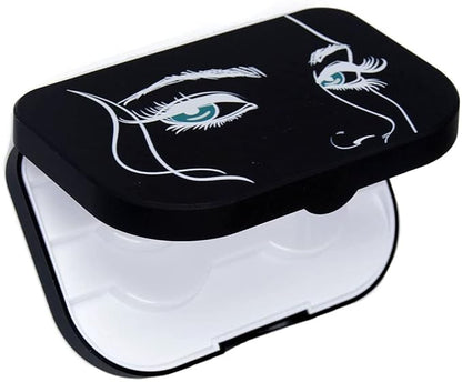 False Eyelash Case Lash Case Organizer Lash Container Box Empty Cosmetic Case Magnetic Eyelashes Storage Box with Mirror, Eyelashes Packaging Travel Storage Box Eyelash Bag (Black)