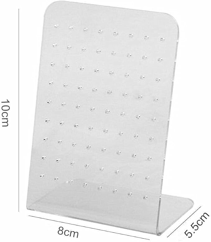 Acrylic Earring Display Stand Organizer, 72 Holes, Jewelry Storage Rack Showcase for Ear Studs, Clear Holder