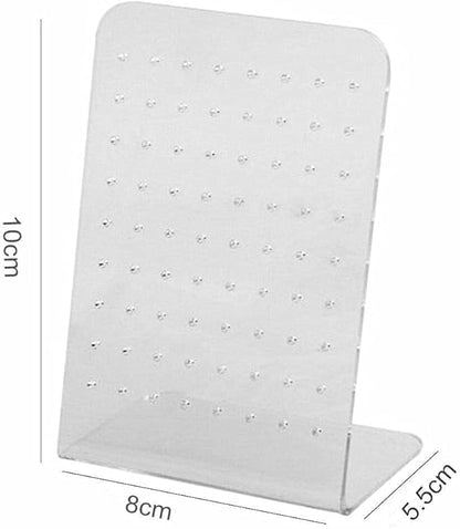Acrylic Earring Display Stand Organizer, 72 Holes, Jewelry Storage Rack Showcase for Ear Studs, Clear Holder
