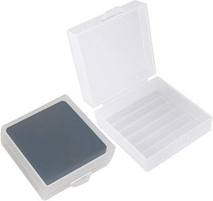 Soap Holder 2 Pack, Shower Bar Case Box Fit Dr Squatch, Waterproof Travel Container with Lid, Square Bathroom Soap Dish for Camping Gym Outdoor Traveling (Translucent)