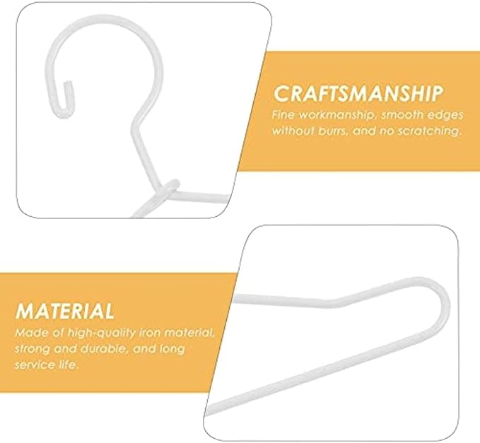 RCFINE 20Pcs Mini Hangers Metal Doll Clothes Holders Wire Rack Stand Doll Clothes Rack for Doll Clothes Gown Dress Outfit Doll Clothes Accessories (Silver,15cm)