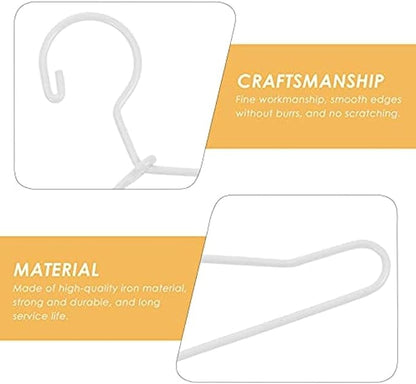 RCFINE 20Pcs Mini Hangers Metal Doll Clothes Holders Wire Rack Stand Doll Clothes Rack for Doll Clothes Gown Dress Outfit Doll Clothes Accessories (Silver,15cm)