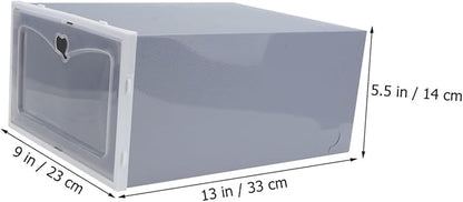 PRETYZOOM 2Pcs Heavy Duty Plastic Shoe Storage Box Stackable Footwear Organizer Drawer Design for Male Footwear and Household Use