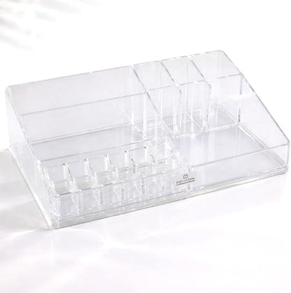 Decozen Makeup Organizer - Vanity Storage with Multiple Compartments and Drawers for Brushes, Lipsticks, Jewelry, Perfect for makeup organizer countertop, makeup holders and organizers, Gift for Mom