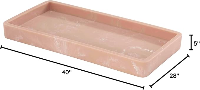 Nicole Miller - Vanity Tray, Resin Countertop Accessories, Dorm Room Essentials (Kendall Collection, Clay)