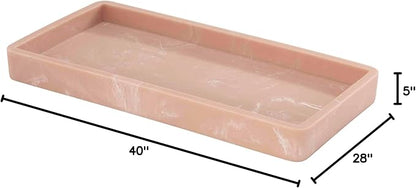 Nicole Miller - Vanity Tray, Resin Countertop Accessories, Dorm Room Essentials (Kendall Collection, Clay)