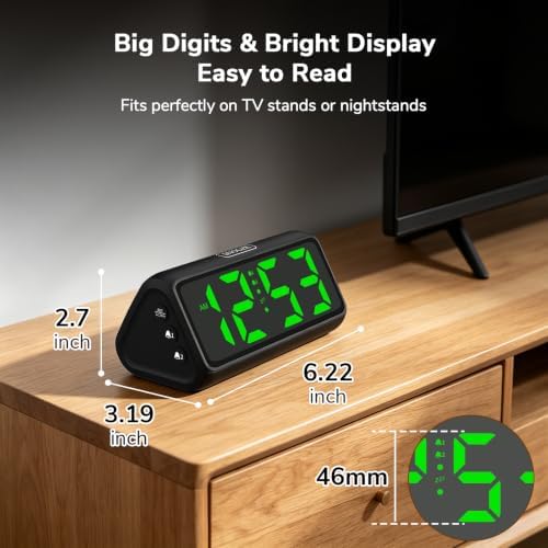 Netzu 2-in-1 Battery & USB Dual Operated Digital Alarm Clock for Bedroom - Image 6