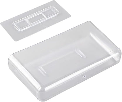 Wall Mounted Storage Organizer, Transparent Cabinet Door and Bathroom Wall Organizer for Office, Strong Adhesive Mounting, Clear Desktop and Wall Storage Solution (L)