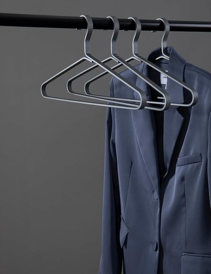 Premium Matte Silvery Aluminum Coat Hangers 6 Piece Set, 17.7” Extra Smooth & Durable Metal Shirt Dress Hanger,Aluminum Alloy Hanger,Clothing Support,Clothing Hang