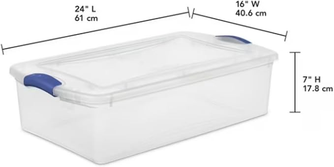 32 Quart Storage Bins with Lids, 2-Pack, Clear Plastic Stackable Tote Box Containers for Under-bed Home Organization