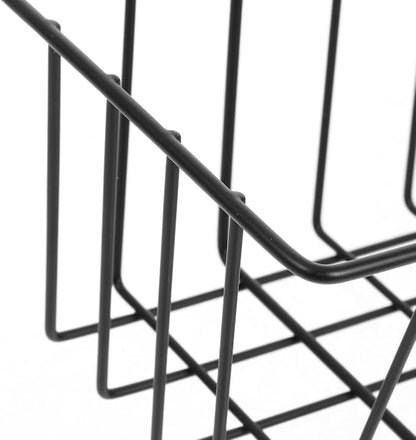 ULTECHNOVO Hanging Wire Basket Kitchen Storage Organizer over Cabinet Door Metal Wire Basket for Bathroom Toiletries and Pantry 12.40X3.54X3.14In Black