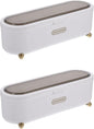Hemoton Storage Drawers 2pcs Flatware Tray with Lids - Plastic Cutlery Storage Box Kitchen Cutlery Utensil Drawer Organizer with Cover Silverware Countertop Storage Containers (White) Desktop Stand