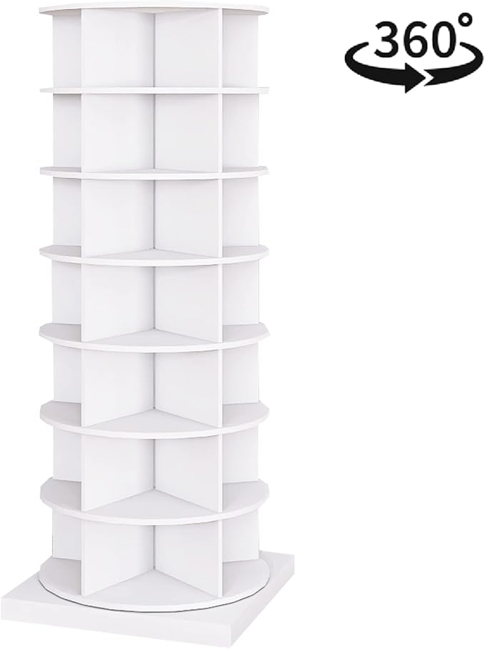 HomVent Rotating Shoe Rack, 7-Tier Spinning Shoe Rack Tower, Free Standing 360° Revolving Shoe Organizer Shoe Storage Shelf Can Hold Over 28 Pairs Shoes for Entryway Living Room