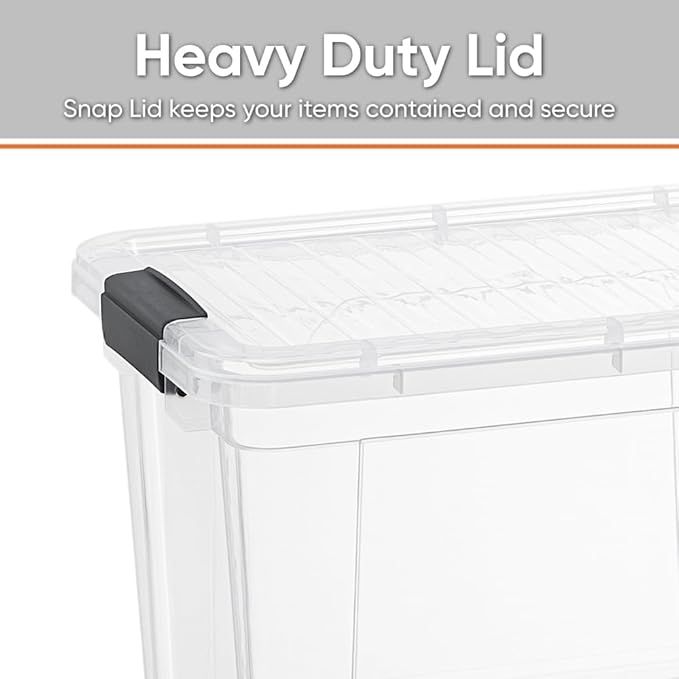 Superio Storage Bins with Lids- 10 Pack, 2.5 Qt Clear Boxes for Organizing, Stackable Plastic Containers- BPA Free, Non-Toxic, Odor Free, Organizer for Home, Office, Dorm