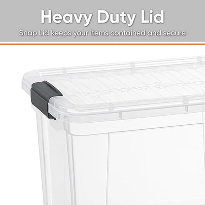 Superio Storage Bins with Lids- 10 Pack, 2.5 Qt Clear Boxes for Organizing, Stackable Plastic Containers- BPA Free, Non-Toxic, Odor Free, Organizer for Home, Office, Dorm