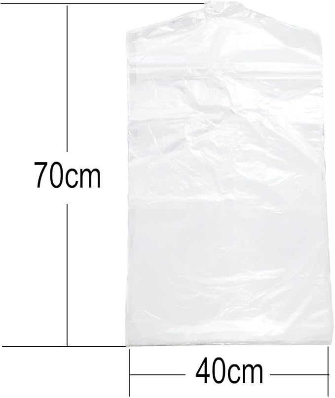 100 Pack Garment Bag,Transparent Clothing Cover, Storage Bag for Short or Children's Clothing (40 * 70)