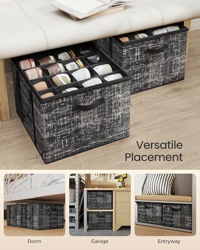 SONGMICS Shoe Organizer for Closet, Fabric Bins, Fits up to 16 Pairs - Image 5