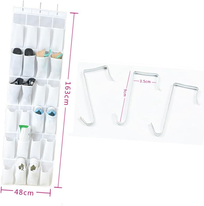 GLEAVI 24pcs Door Shoes Storage Hanging Bag Practical Cloth Organizer for Keys Phone and Sundries White for Tidy Homes and Efficient Organization