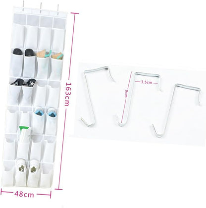 GLEAVI 24pcs Door Shoes Storage Hanging Bag Practical Cloth Organizer for Keys Phone and Sundries White for Tidy Homes and Efficient Organization