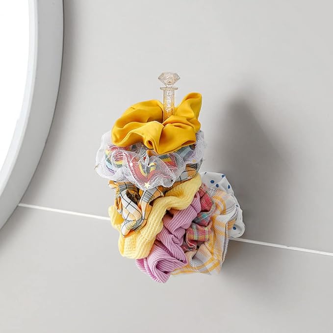 EXCEART 4pcs Adhesive Scrunchie Holder Wall Hooks Scrunchy Storage Scrunchies Holder Stick Headband Hair Ties Holder Organizer