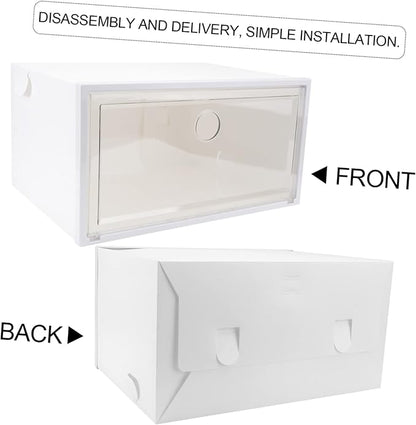 Garneck 1pc Capacity Creative Plastic Shoe Storage Box Window for Easy Access Side Opening Design for Organizing Shoes Clothes and Accessories