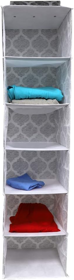 Home Basics Arabesque Non-Woven Closet Storage (2, 6 Shelf Hanging Closet Organizer)