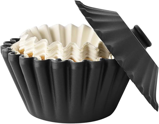 Basket Coffee Filter Holder Storage-Container - Coffee Bar Counter Accessories Decor Pour Over Paper Filters Organzier for 1-4 Cup Basket Filters