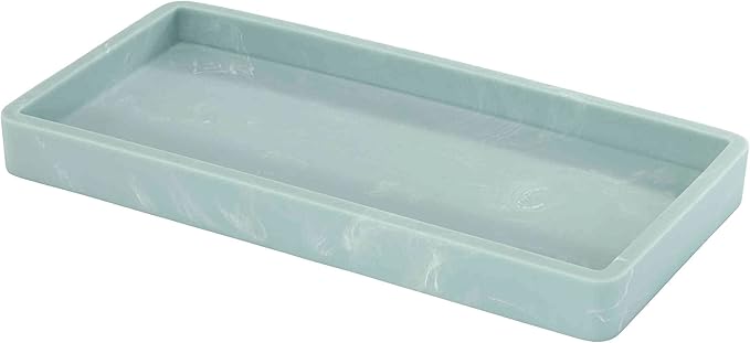 Nicole Miller - Vanity Tray, Resin Countertop Accessories, Dorm Room Essentials (Kendall Collection, Oasis)