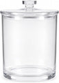 ForPro Clear Acrylic Apothecary Jar with Lid, 60 Oz Shatterproof Bathroom Vanity Organizer, Cotton Ball Holder, Qtip Storage Container Canister for Kitchen, Laundry, Office Decor, 7.75" x 5"
