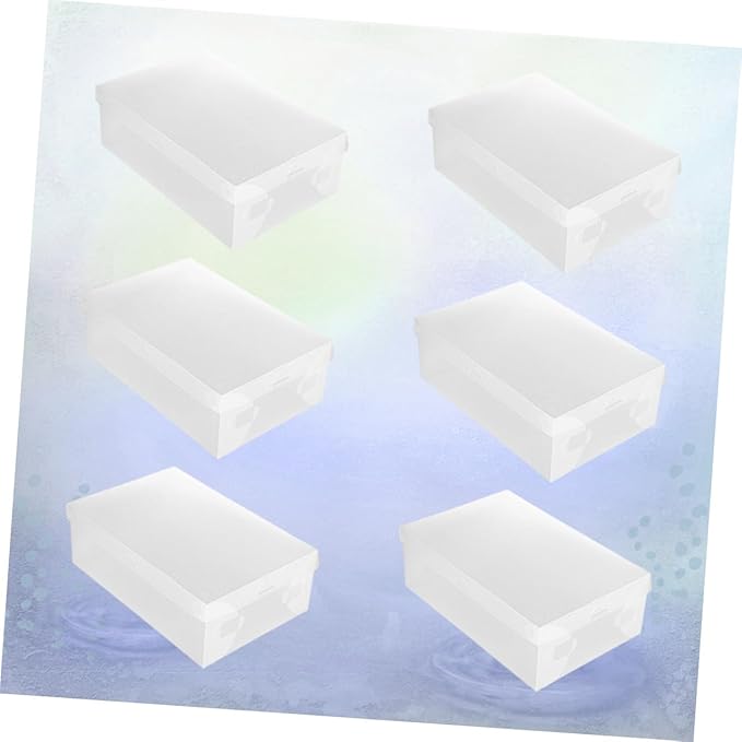 TOYANDONA 6PCS Transparent Shoe Boxes Plastic Stackable Storage Containers for Home and Shop Organization
