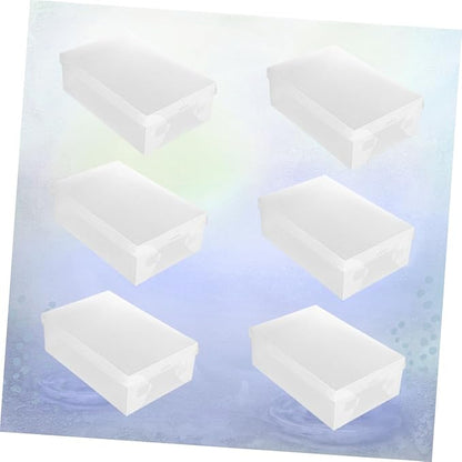 TOYANDONA 6PCS Transparent Shoe Boxes Plastic Stackable Storage Containers for Home and Shop Organization