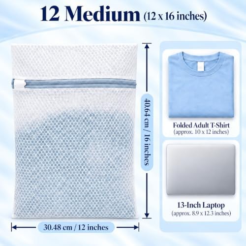 12PCS Laundry Bags Mesh Wash Bags,12X16IN Mesh Laundry Bags - Image 2