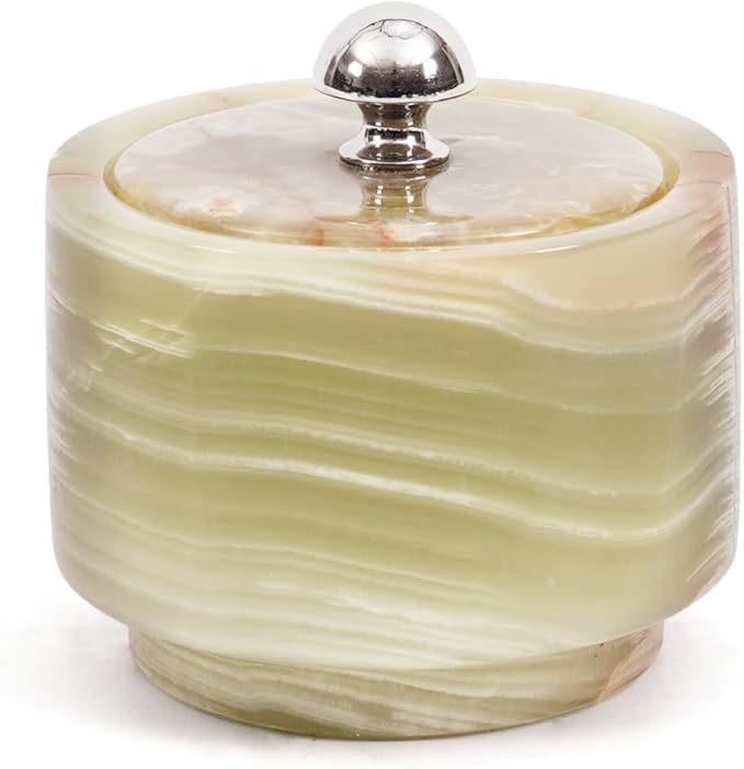 Radicaln Marble Salt Cellar with Lid 3" Green Handmade Salt Box & Spice Jar for Kitchen Counter, Ideal Salt Holder, Sugar Bowl & Salt Dish, Salt Container For Housewarming Gift & Kitchen Decor