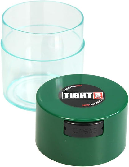 Tightvac - Premium Airtight Herb Storage Container - Holds ½ oz to 3 ounces - Keep Your Herbs and Dry Goods Fresh and Flavorful. Clear Green