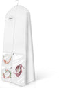 72" Long Wedding Dress Garment Bag Cover for Gowns Women with 10'' Gusseted Dress Bags 4 Pocket (White 1 Pack)